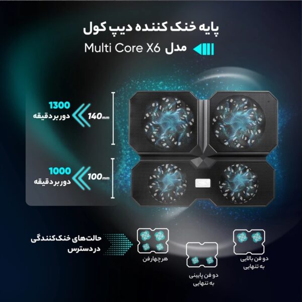 پایه خنک کننده دیپ کول DEEPCOOL COOLPAD X6