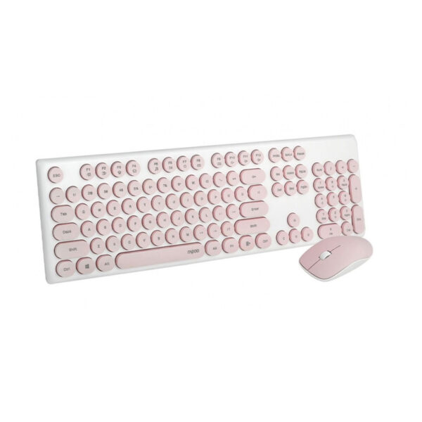 کیبورد و ماوس بی سیم رپو مدل Pink Rapoo X260S Wireless Mouse & Keyboard