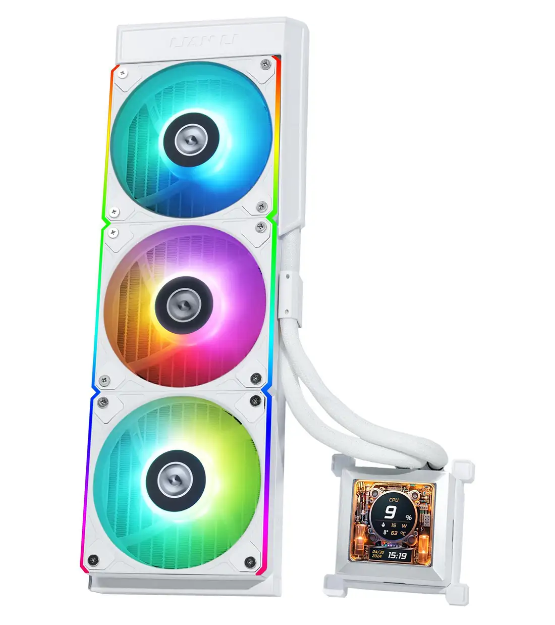 HydroShift-LCD-360R-White-1 خنک کننده پردازنده مایع لیان لی مدل LIAN LI HYDROSHIFT LCD 360R WHITE - Image 1