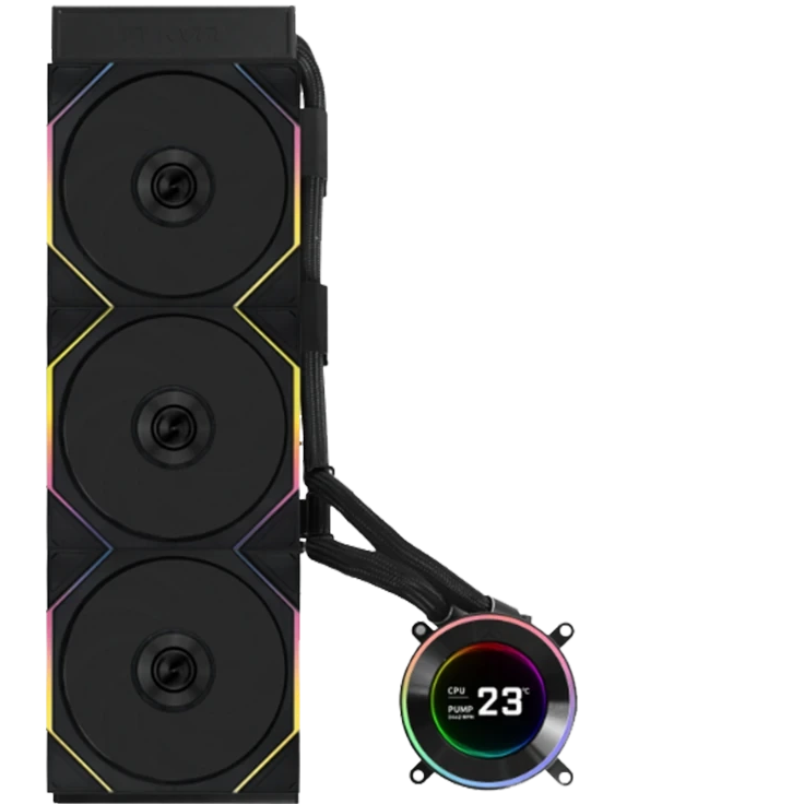 d6IWrbhs7-pMMyw_ خنک کننده پردازنده مایع لیان لی مدل LIAN LI HYDROSHIFT 2 LCD 360T BLACK - Image 1