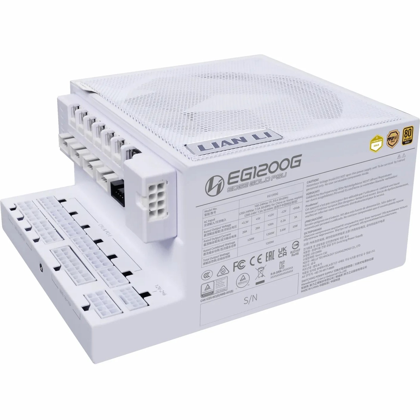 k6x8GKaH1h1SOEst پاور کامپیوتر لیان لی مدل LIAN LI PSU EDGE GOLD 1200 سفید - Image 1